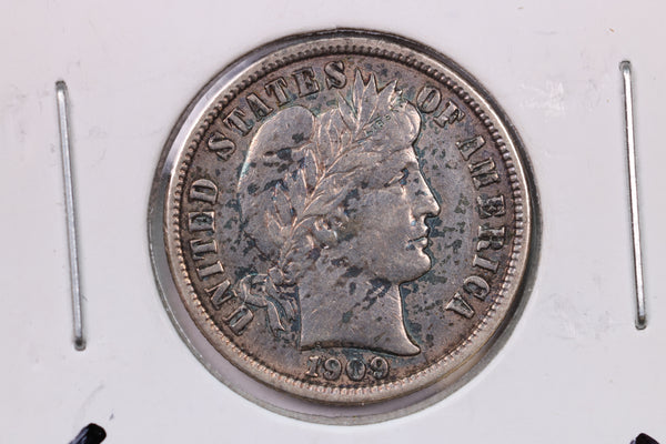 1909-O 10 Cent., Barber Silver Dime., A.U.,  Coin., Store #1683