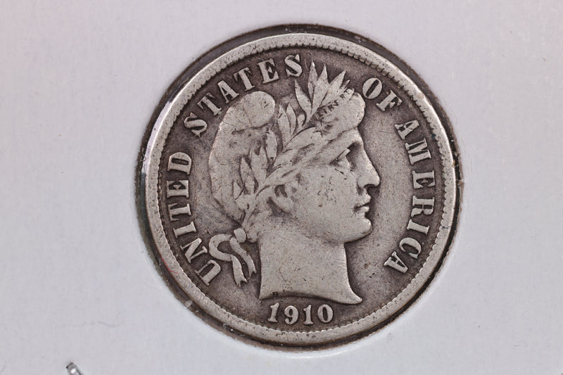 1910 10 Cent., Barber Silver Dime., Very Fine.,  Coin., Store