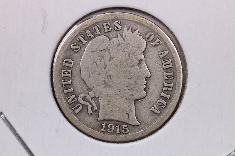 1915 10 Cent., Barber Silver Dime., Very Good.,  Coin., Store