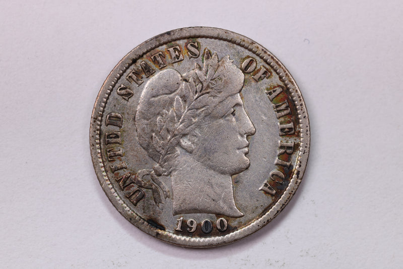 1900 10 Cent., Barber Silver Dime., Very Fine Circulated Coin., Store