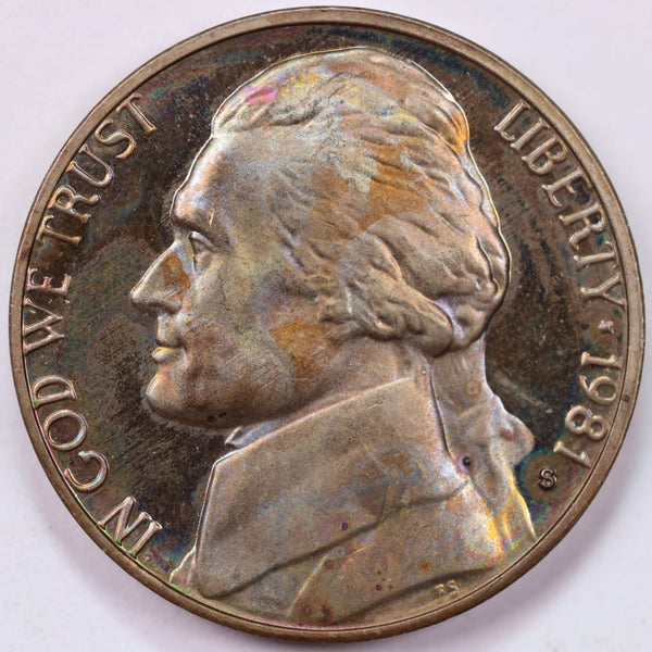 1981-S Type 1 Jefferson Nickel, toned Proof coin, Store #PN981S3