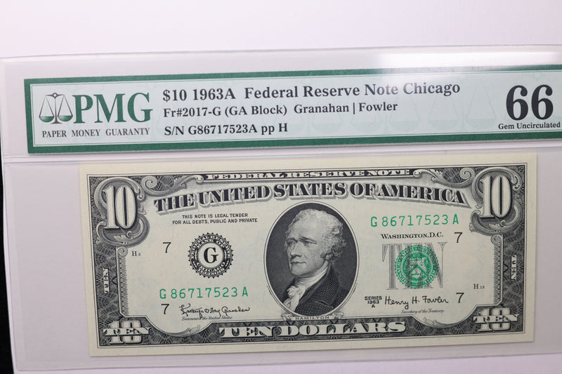 1963A  $10 Federal Reserve Note, PCGS 66 EPQ,  Store Sale