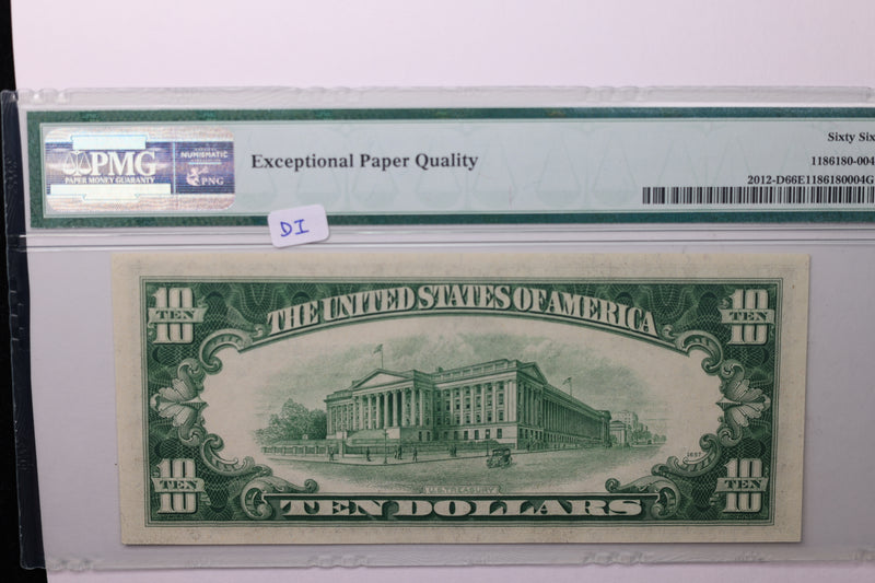 1950B $10 Federal Reserve Note, PMG 66 PPQ,  Store Sale