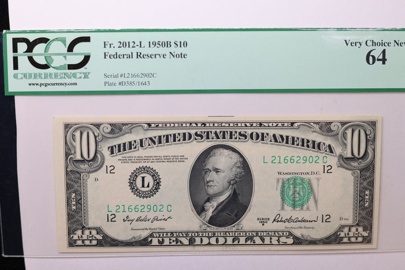 1950B $10 Federal Reserve Note, PCGS 64 PPQ,  Store Sale