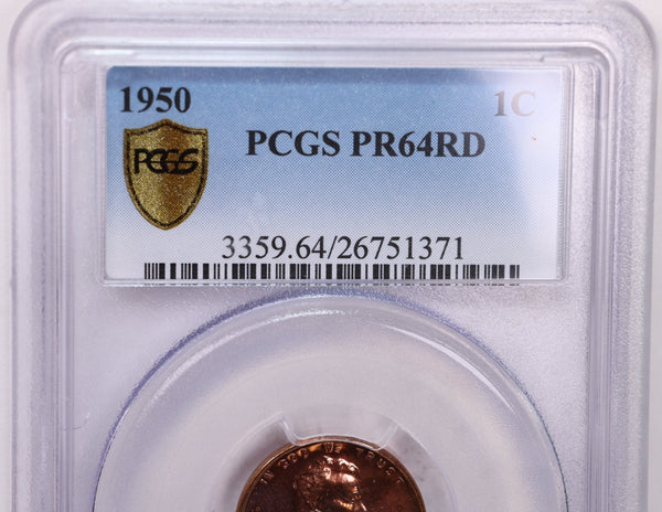 1950 Proof Lincoln Wheat Cents., PCGS PR-64 Red., Store #1739