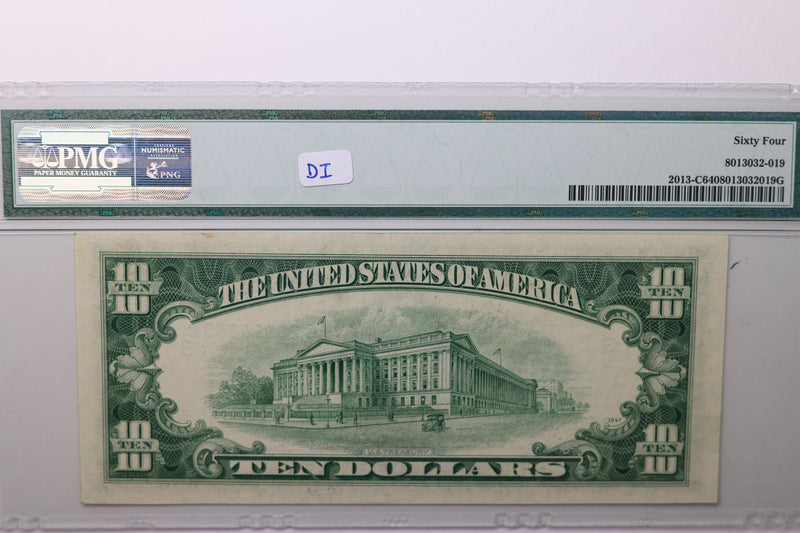 1950C $10 Federal Reserve Note, PMG 64, EPQ,  Store Sale