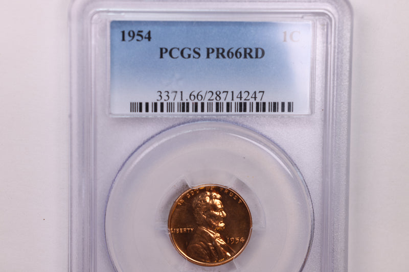 1954 Proof Lincoln Wheat Cents., PCGS PR-66 Red., Store