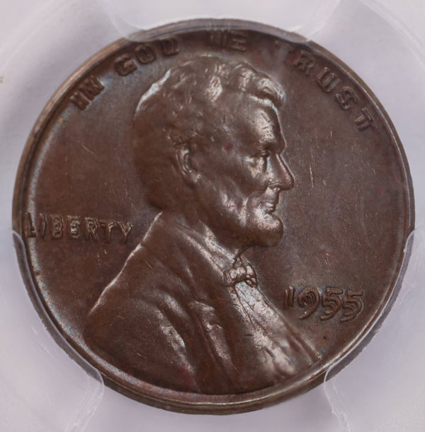 1955 Lincoln Wheat Cents., Double Die 55/55., PCGS MS63, CAC., Store #1744