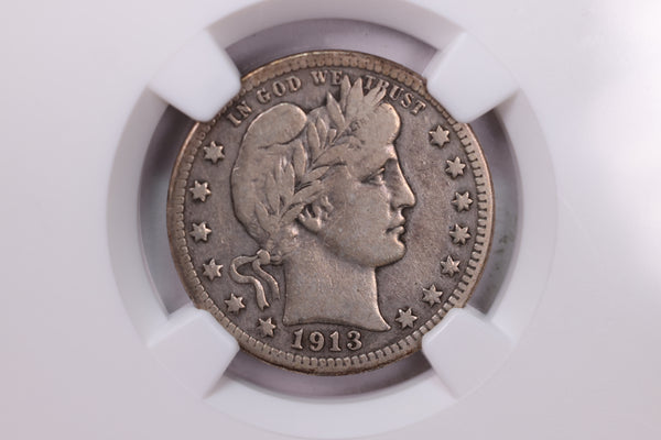 1913-S Barber Silver Quarter., Semi-Key., NGC Fine 12., Store #1747