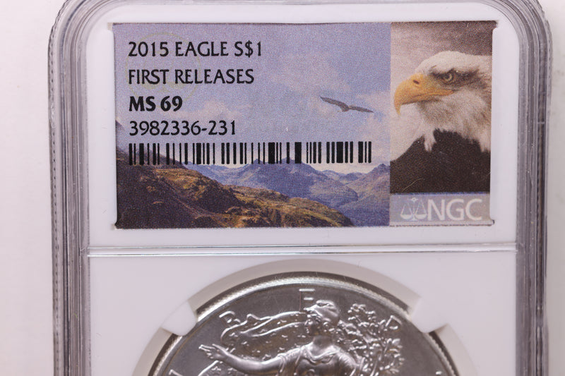 2015 American Silver Eagle., NGC Graded; MS-69., Store