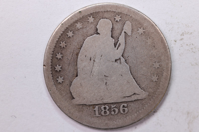 1856-S Seated Liberty Quarter., Good. Circulated Coin., Store