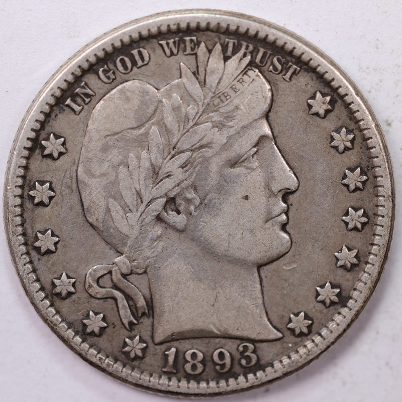 1893-O., Barber Silver Quarter., Very Fine Circulated Coin., Store