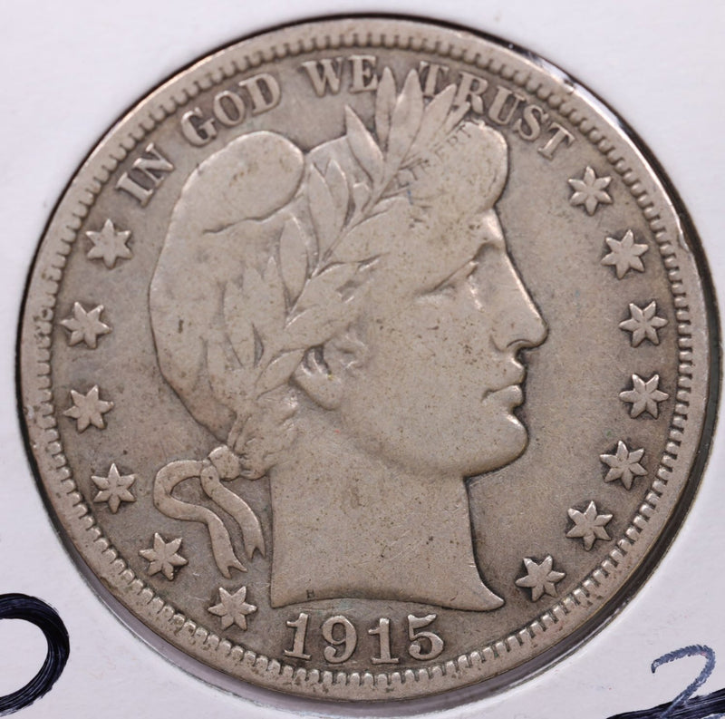 1915-D Barber Silver Half Dollar., Fine+ Circulated Coin., Store