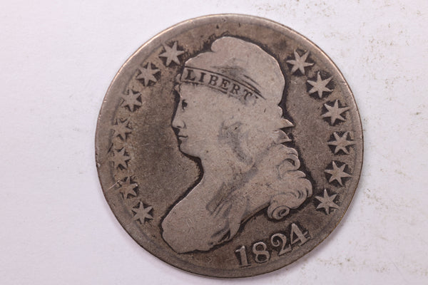 1824 Cap Bust Half Dollar., Good Circulated Coin., Store #1850