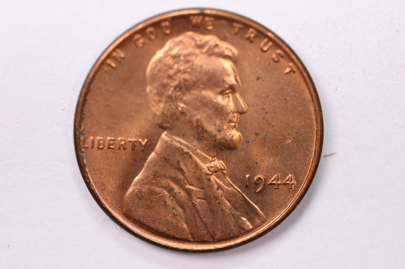 1944-D Lincoln Wheat Cent., Red Mint State., Uncirculated Coin., Store