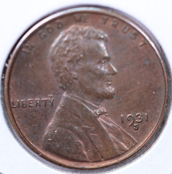 1931-S Lincoln Wheat Cent., Brown Uncirculated Coin., STORE #1871