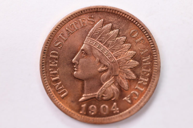 1904 Indian Head Cent., Red Mint State., Uncirculated Coin., STORE