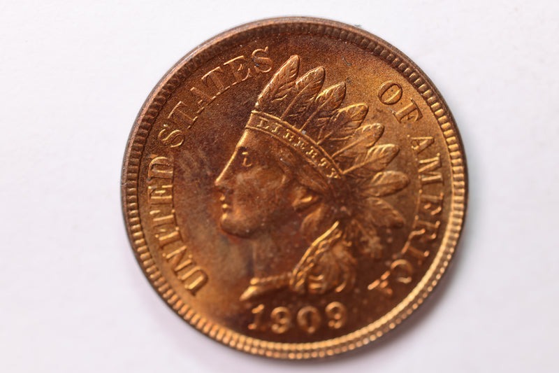 1909 Indian Head Cent., Red Mint State., Uncirculated Coin., STORE