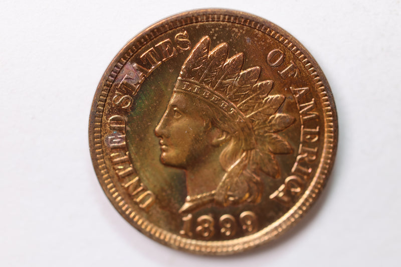 1899 Indian Head Cent., Red Mint State., Uncirculated Coin., STORE