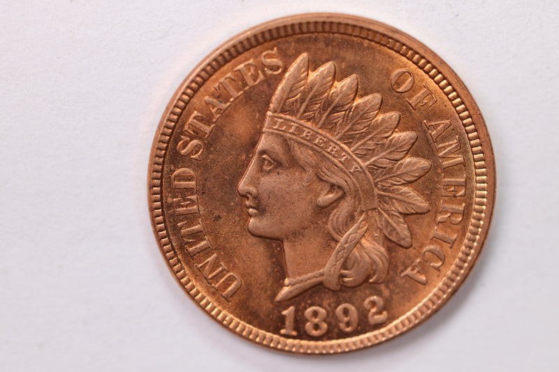 1892 Indian Head Cent., Red Mint State., Uncirculated Coin., STORE