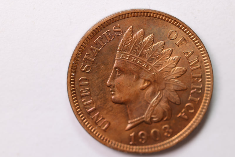 1903 Indian Head Cent., Red Mint State., Uncirculated Coin., STORE