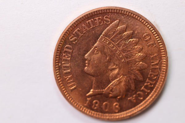 1906 Indian Head Cent., Red Mint State., Uncirculated Coin., STORE #1883