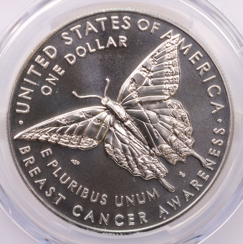 2018-P.,Breast Cancer Awareness, Silver Commemorative., PCGS MS-69.,