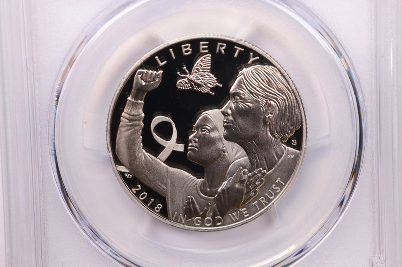 2018-S.,Breast Cancer Awareness, Clad Half Dollar Commemorative., PCGS PR-69.,