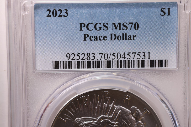 2023 $1, Peace Dollar Commemorative Coin., PCGS MS-70.,