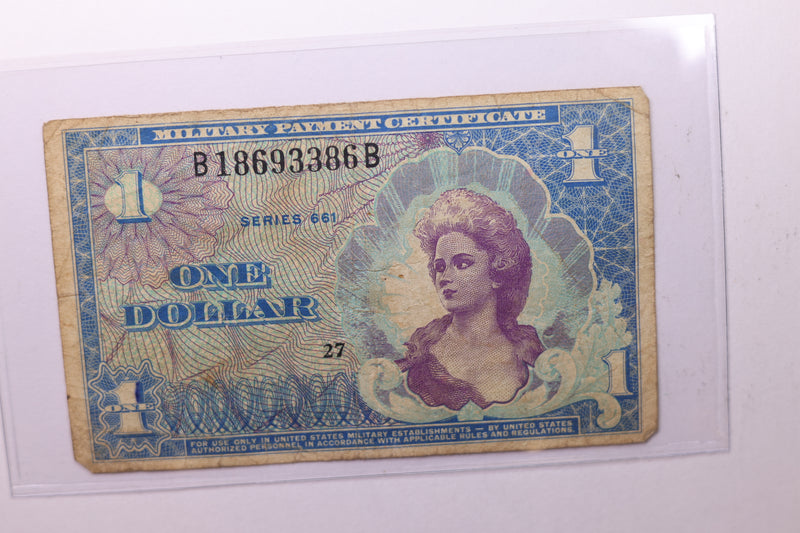 One Dollar, Military Payment Certificate, (MPC), Affordable Circulated Currency., STORE SALE