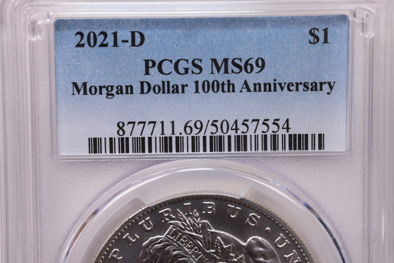 2021-D $1, Morgan Silver Dollar Commemorative Coin., PCGS MS-69.,