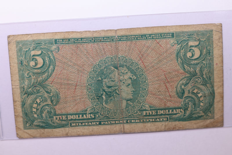 Five Dollar, Military Payment Certificate, (MPC), Affordable Circulated Currency., STORE SALE