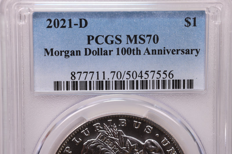 2021-D $1, Morgan Silver Dollar Commemorative Coin., PCGS MS-70.,