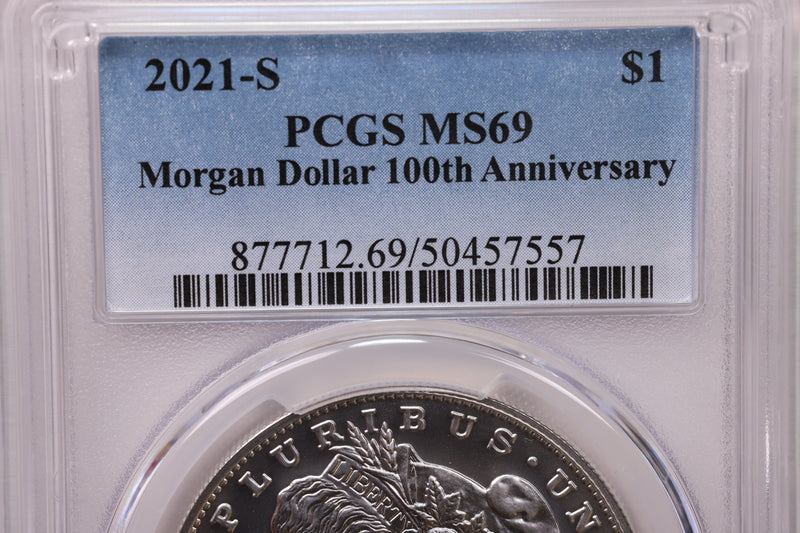 2021-S $1, Morgan Silver Dollar Commemorative Coin., PCGS MS-69.,