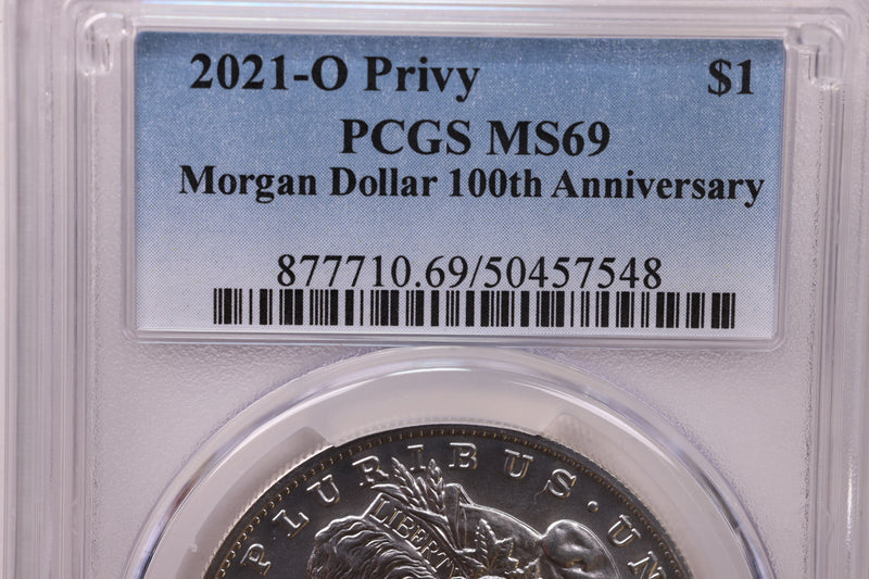 2021-O $1, Morgan Silver Dollar Commemorative Coin., PCGS MS-69.,