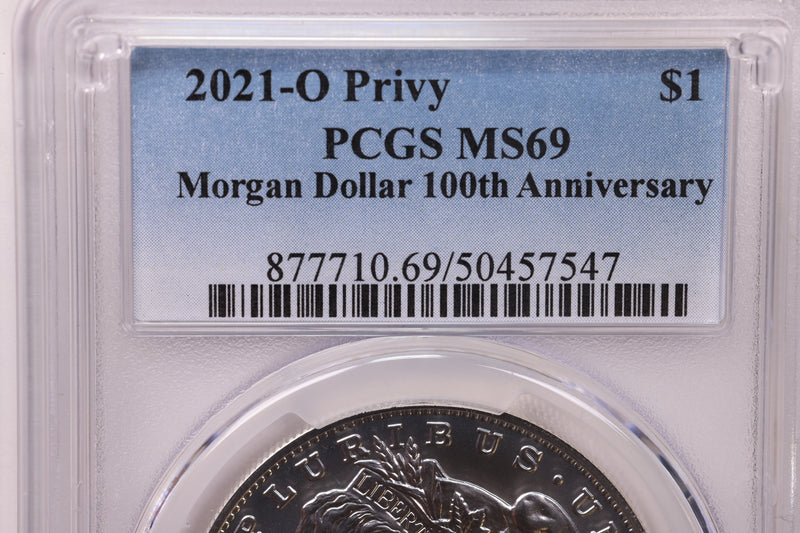 2021-O $1, Morgan Silver Dollar Commemorative Coin., PCGS MS-69.,