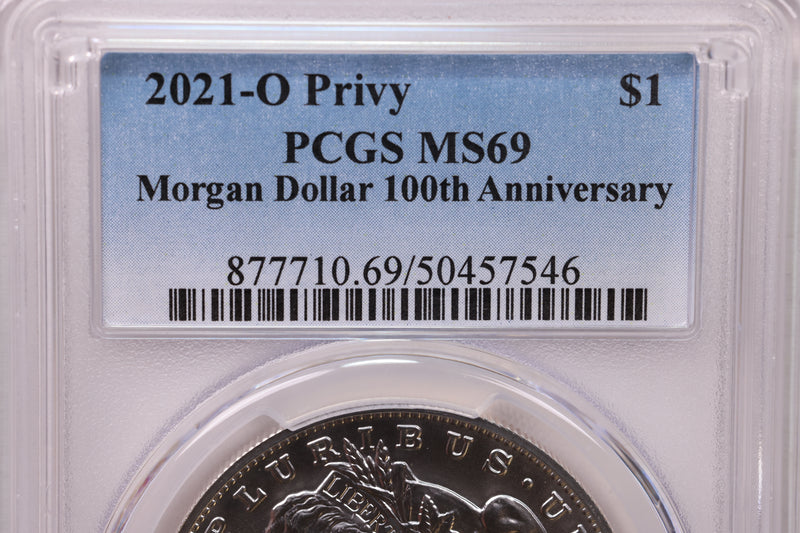 2021-O $1, Morgan Silver Dollar Commemorative Coin., PCGS MS-69.,