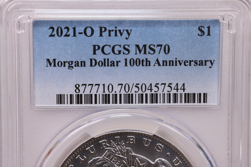 2021-O $1, Morgan Silver Dollar Commemorative Coin., PCGS MS-70.,