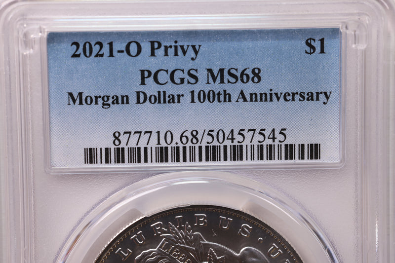 2021-O $1, Morgan Silver Dollar Commemorative Coin., PCGS MS-68.,