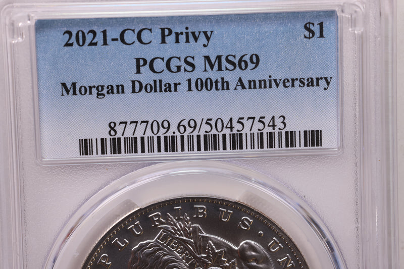 2021-CC $1, Morgan Silver Dollar Commemorative Coin., PCGS MS-69.,