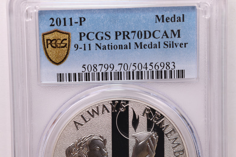 2011-P 9-11, National Commemorative Medal., PCGS MS-70.,