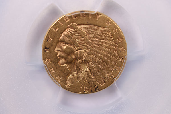 1912 $2.50 Gold Indian., 'QUARTER EAGLE'., PCGS AU-53.,  Store #1932