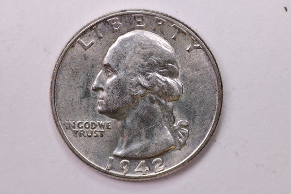 1942 Washington Silver Quarter, Affordable Collectible Coins. Large Store Sale #035302