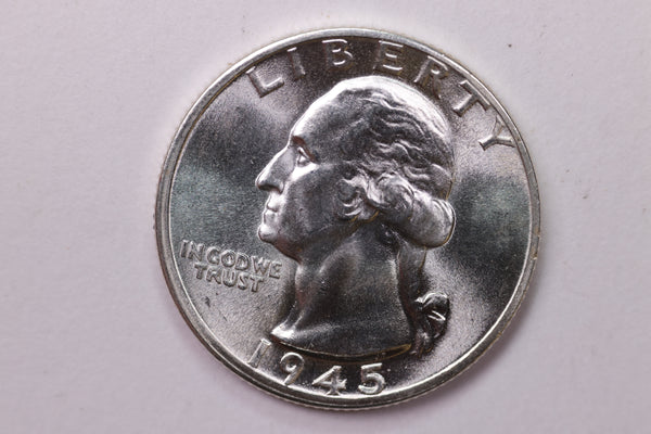 1945-D Washington Silver Quarter, Affordable Collectible Coins. Large Store Sale #035322