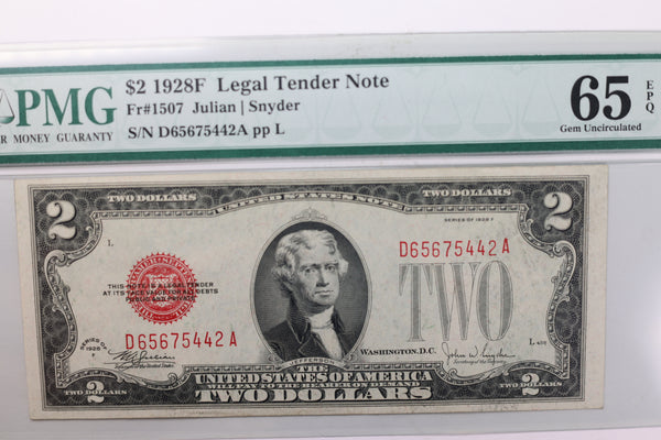 1928 F, $2., Legal Tender Note., PMG CU-65 EPQ., Store #1791