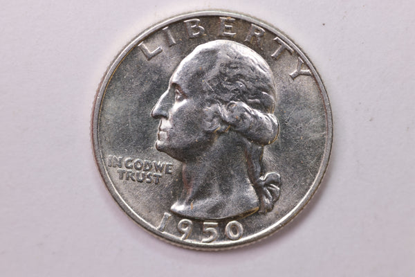 1950-D Washington Silver Quarter, Affordable Collectible Coins. Sale #035352