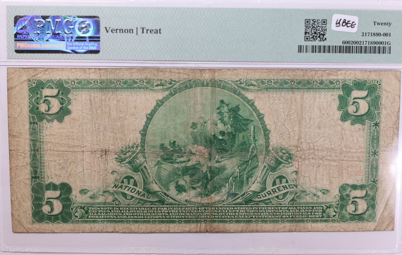 1902 $5., National Currency., "Fort Leavenworth, KS."., PMG VF-20., Store