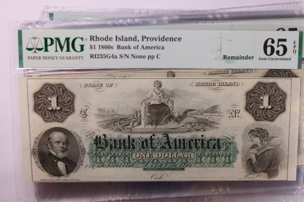 18__ $1 Obsolete Currency., Providence R.I., PMG CU-65 EPQ., Store #1838