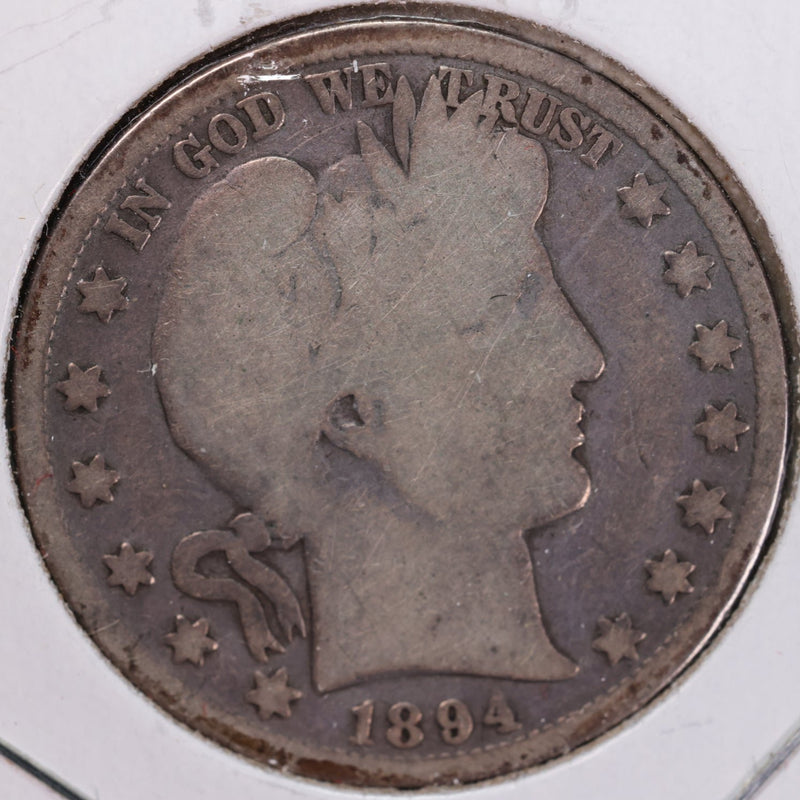 1894 Barber Half Dollar, Good Circulated Coin, Store