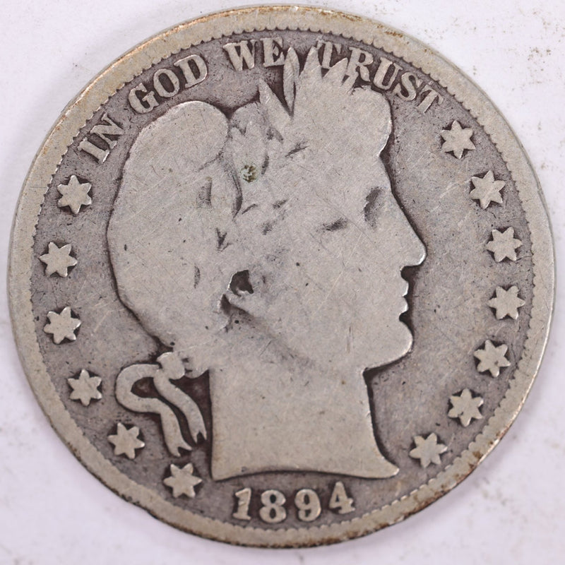 1894 Barber Half Dollar, Good Circulated Coin, Store